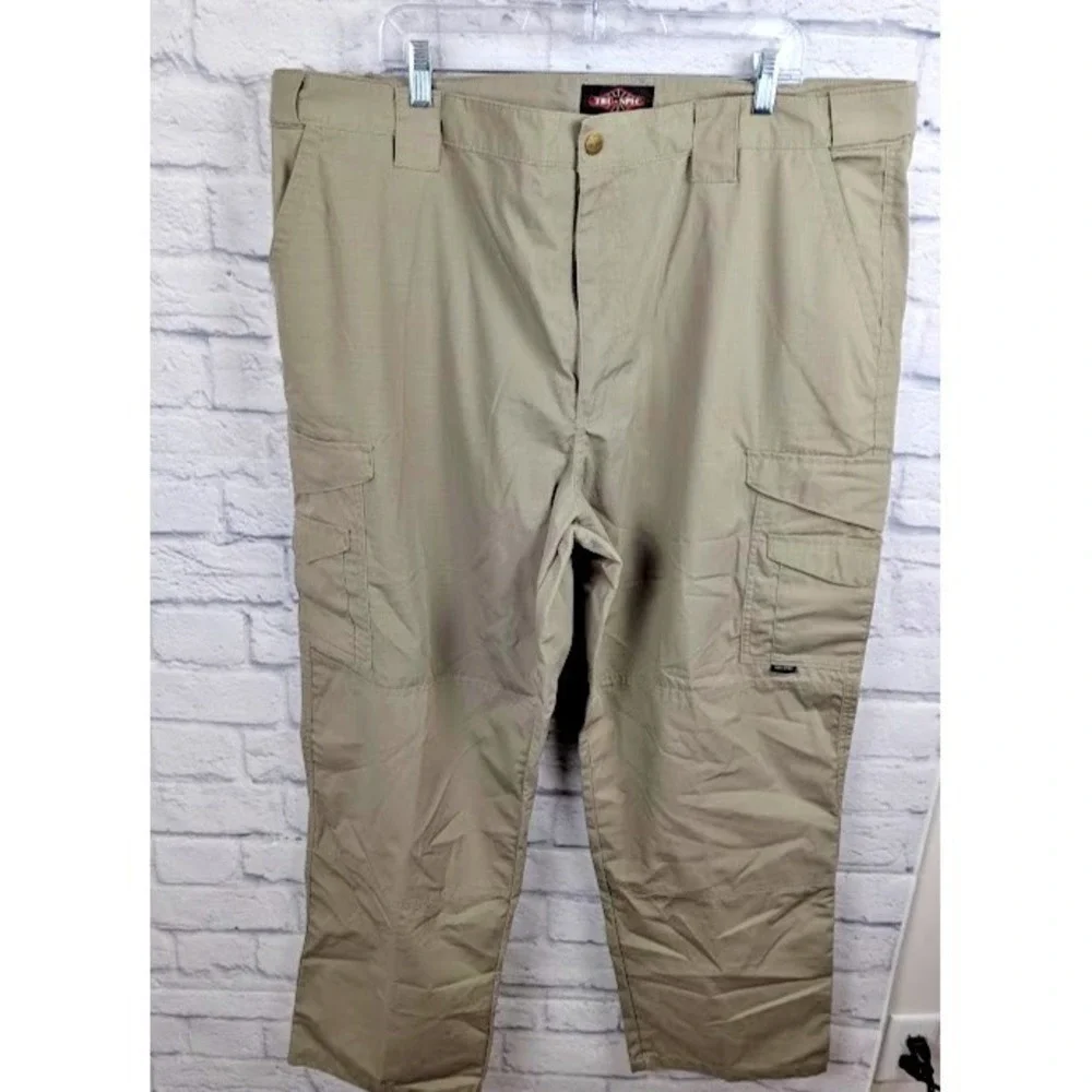 Tru-Spec Tactical Cargo Pants Men's Size 44W 30L Khaki Beige Adjustable Waist